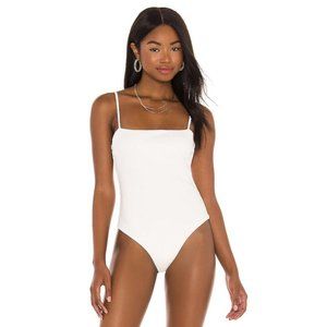 SNDYS Lounge Genesis Bodysuit White Straps Rib